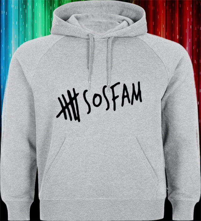 5 SOS FAM family logo Hoodies