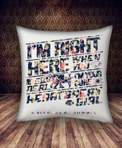 5 second of summer with flower pattern pillow case