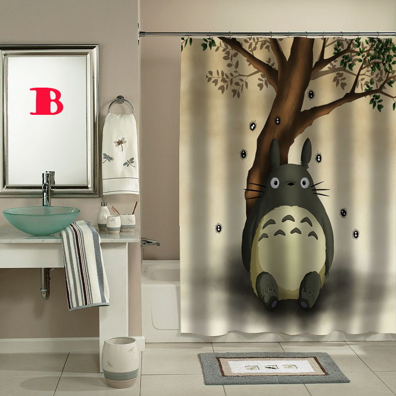 totoro cartoon movie shower curtain