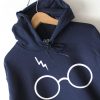Harry Potter Lightning Glasses Navy Hoodies