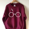 Harry Potter Lightning Glasses maroon sweatshirt