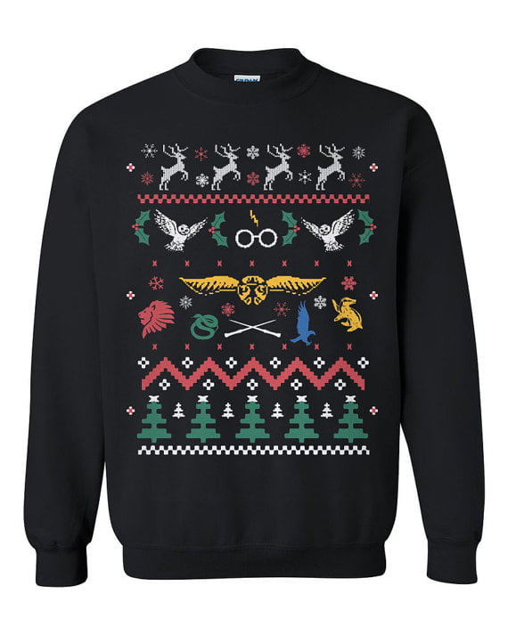 harry potter ugly black christmas sweater