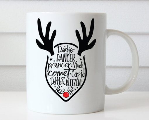 Christmas Reindeer Names Mug