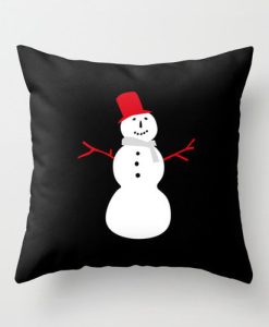 snowman black christmas pillow cover