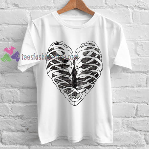 Rib Cage Heart Graphic Tshirt gift