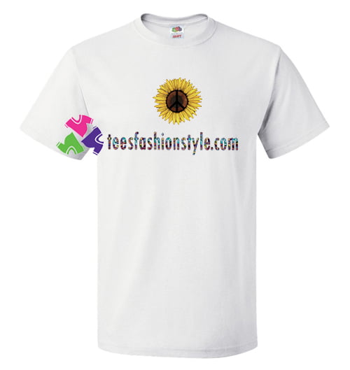 Peace Sunflower T Shirt gift tees unisex adult cool tee shirts