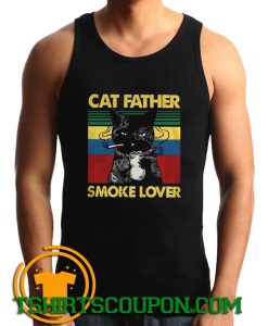 Cat Father Smoke Lover Vintage Retro Tank Top