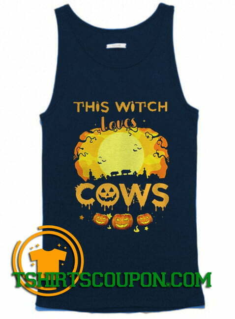 This Witch Loves Guinea Cows Pumpkin Halloween Tank Top